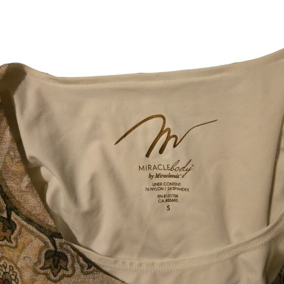 Miraclebody By Miraclesuit Top Small Nylon/Spandex Floral Beachy Vacation - Picture 5 of 7